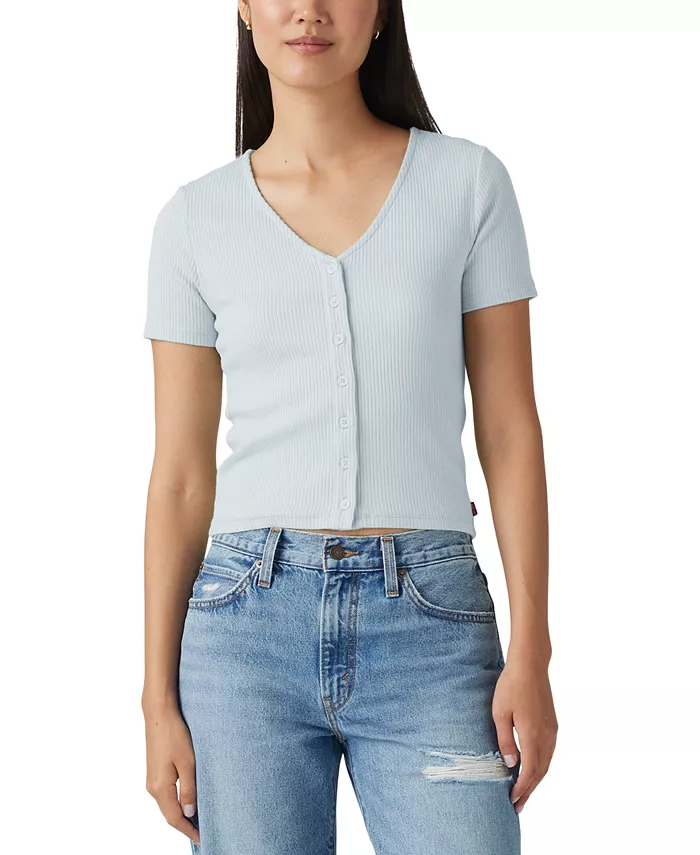 Женский топ Muse с короткими рукавами на пуговицах Levi's, синий
Женский топ Muse с короткими рукавами на пуговицах Levi's, синий