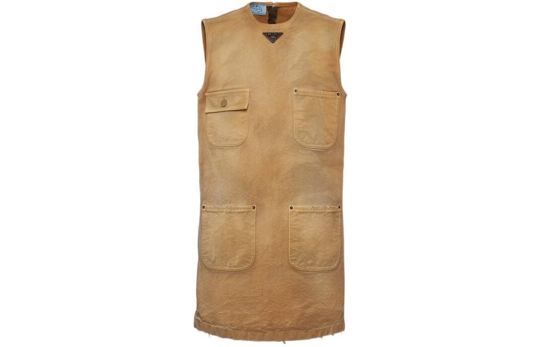 Платье Prada без рукавов, светло-коричневый
Платье Prada без рукавов, светло-коричневый