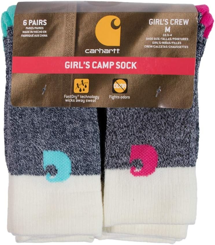 Carhartt девичьи носки Camp Crew, набор из 6 пар, Natural, Pink, Blue, Green, Purple
Carhartt девичьи носки Camp Crew, набор из 6 пар, Natural, Pink, Blue, Green, Purple