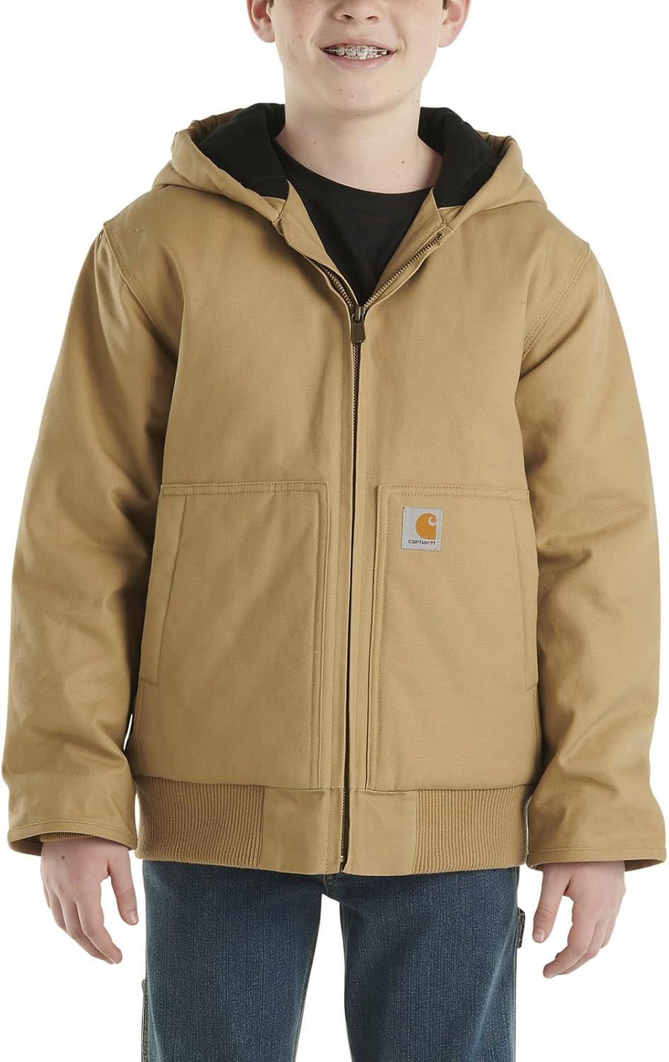 Carhartt Boys' Flannel-Lined Hooded Canvas Insulated Zip-Up Jacket, Brown
Carhartt Boys' Flannel-Lined Hooded Canvas Insulated Zip-Up Jacket, Brown