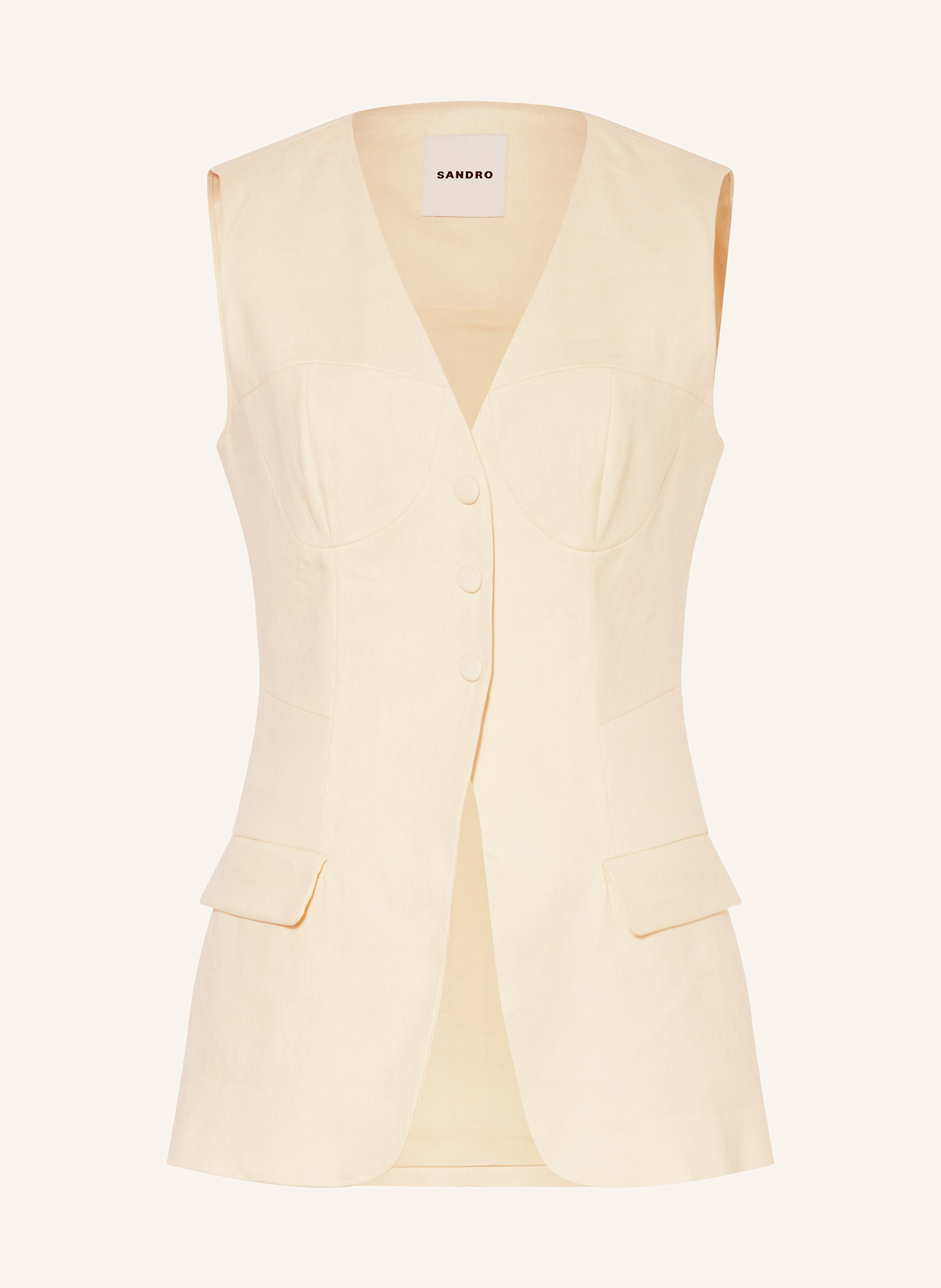 Жилет-Блейзер с льном Sandro, экрю
Жилет-Блейзер с льном Sandro, экрю