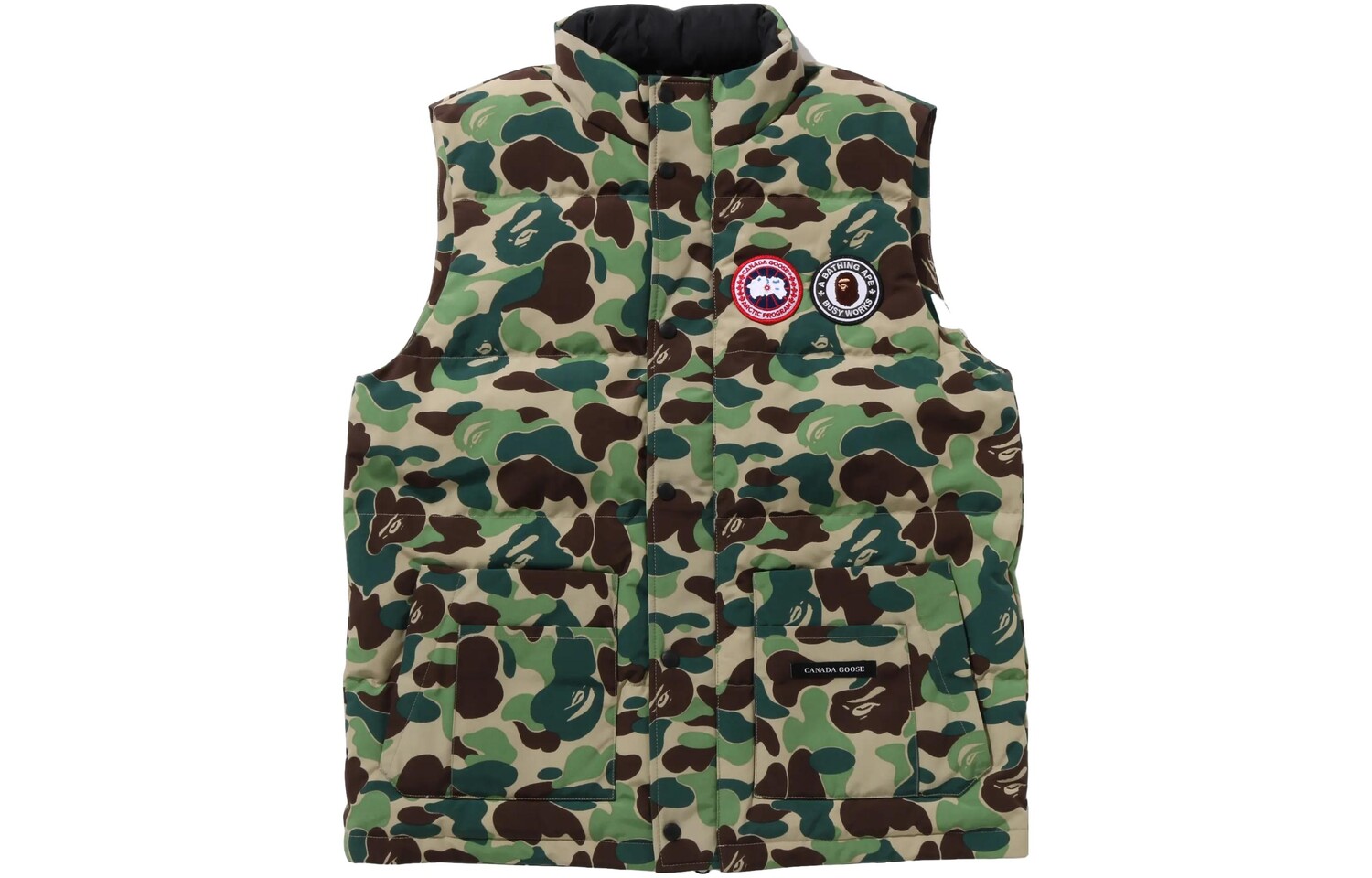 BAPE Co-brand жилет унисекс зеленый Canada Goose 
BAPE Co-brand жилет унисекс зеленый Canada Goose