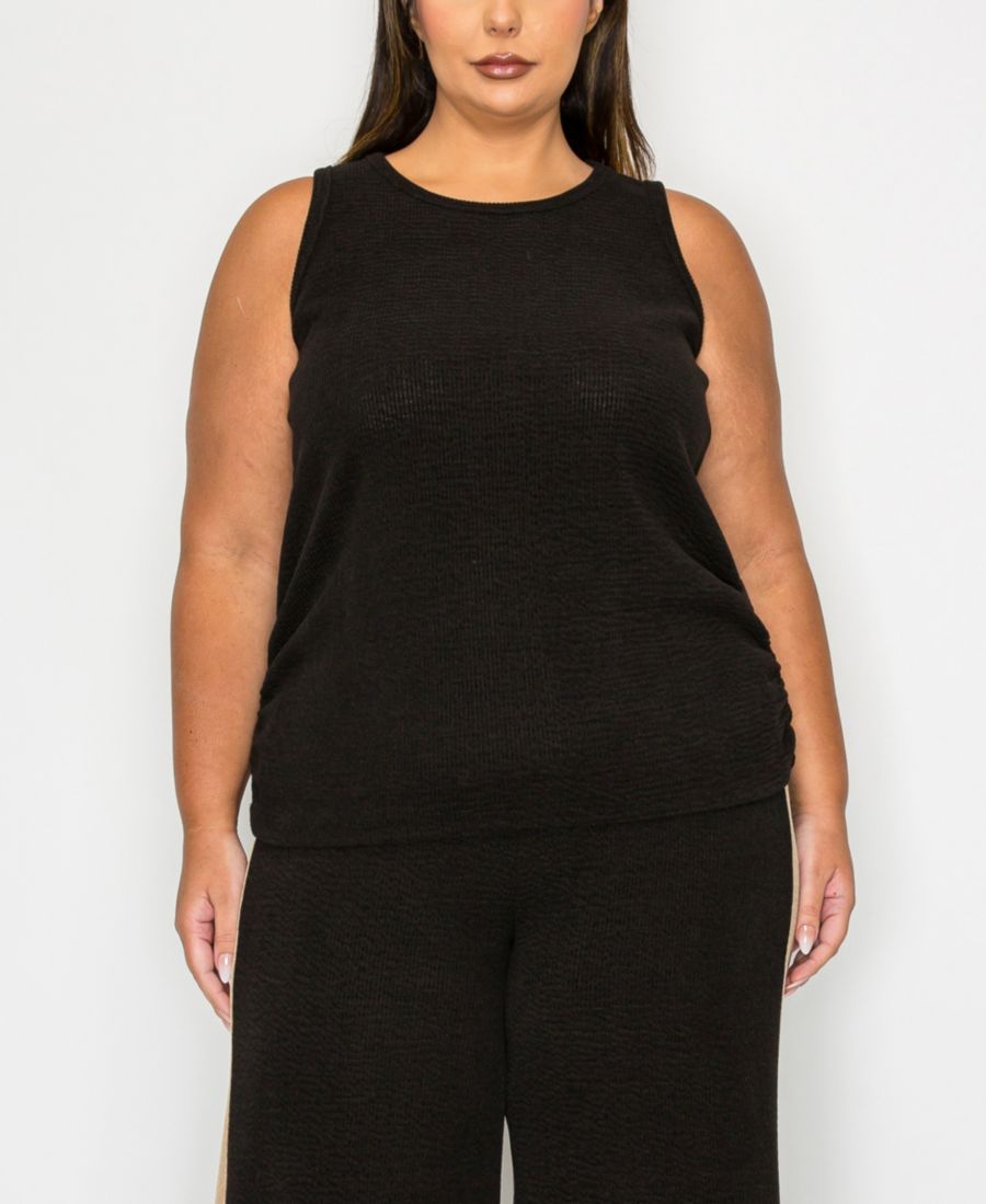 Топ-майка большого размера с текстурированной ребристой отделкой по бокам и вырезом-лодочкой COIN 1804, Black
Топ-майка большого размера с текстурированной ребристой отделкой по бокам и вырезом-лодочкой COIN 1804, Black