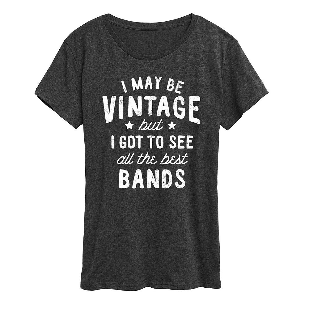 Женская футболка с рисунком I May Be Vintage Best Bands, цвет Heather Charcoal
Женская футболка с рисунком I May Be Vintage Best Bands, цвет Heather Charcoal