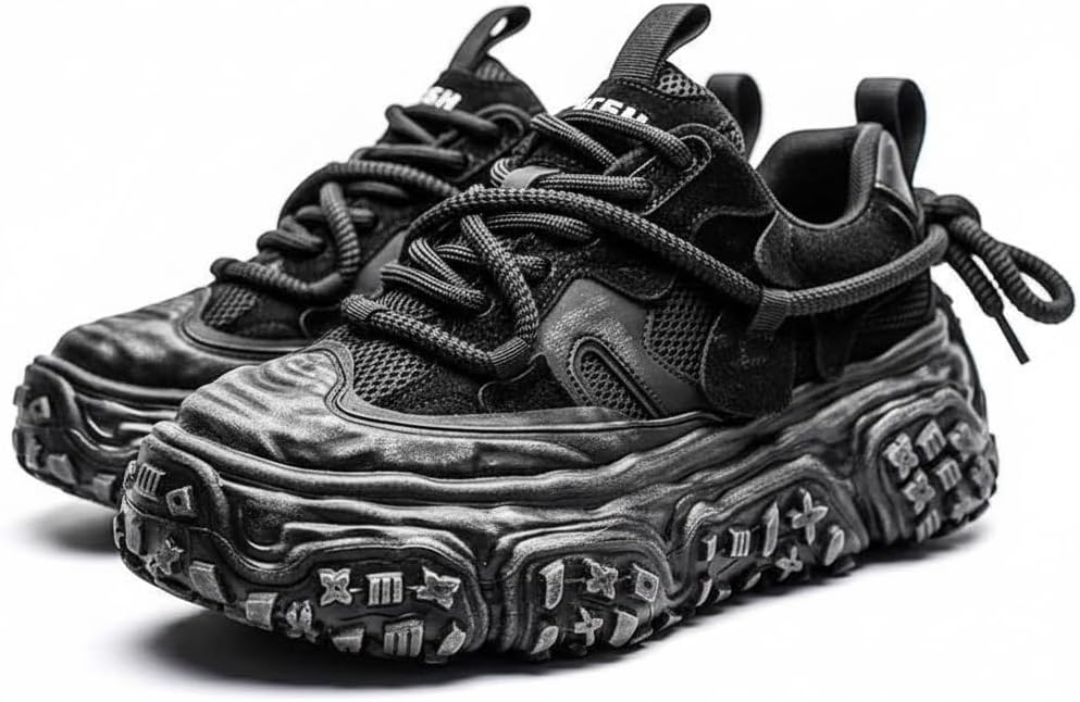 Мужские массивные кроссовки на платформе, увеличение роста на 5 см, модные ретро кроссовки для прогулок, уличная одежда, хип-хоп спортивная обувь Zixcplaz, черный
Мужские массивные кроссовки на платформе, увеличение роста на 5 см, модные ретро кроссовки для прогулок, уличная одежда, хип-хоп спортивная обувь Zixcplaz, черный