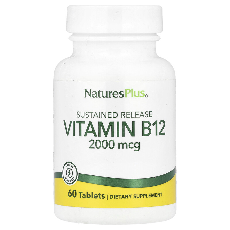 NaturesPlus, Витамин B12 с замедленным высвобождением, 2000 мкг, 60 таблеток
NaturesPlus, Витамин B12 с замедленным высвобождением, 2000 мкг, 60 таблеток