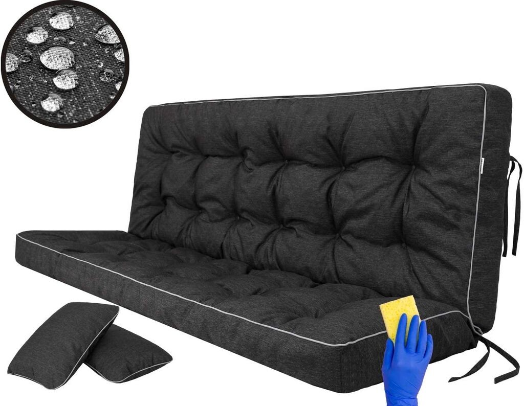 Подушка сиденья Подушка скамьи Подушка скамейки - 140x50 см и спинка 140x60 см с комплектом подушек для стула 2 45x45 см - для улицы и для дома - серый Hobbygarden, черный
Подушка сиденья Подушка скамьи Подушка скамейки - 140x50 см и спинка 140x60 см с комплектом подушек для стула 2 45x45 см - для улицы и для дома - серый Hobbygarden, черный