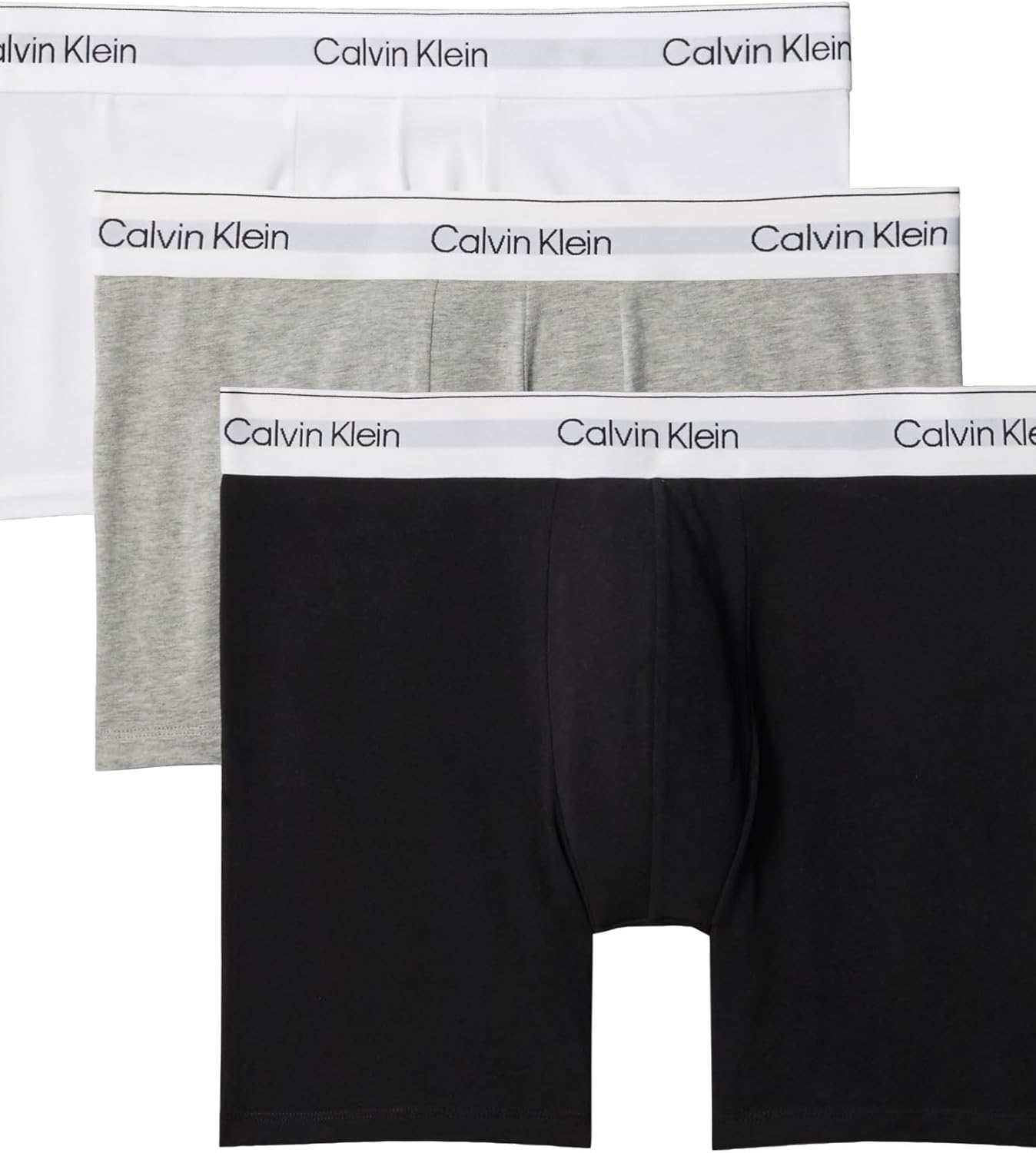Мужские трусы-боксеры Calvin Klein Icon Cotton Stretch, 3 пары, Grey Heather, White, Black
Мужские трусы-боксеры Calvin Klein Icon Cotton Stretch, 3 пары, Grey Heather, White, Black