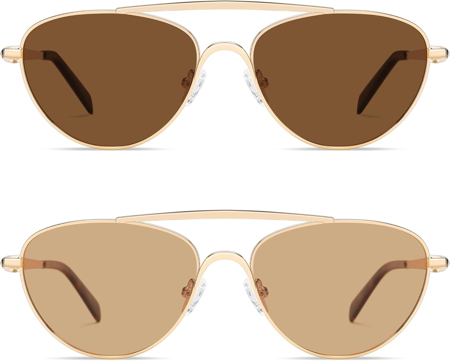 Поляризованные солнцезащитные очки-авиаторы в стиле ретро с металлическим оправой «кошачий глаз» от VANLINKER для женщин и мужчин, модель VL9868, 2 Pack Gold Frame Brown Lens + Gold Frame Light Brown Yellow Lens
Поляризованные солнцезащитные очки-авиаторы в стиле ретро с металлическим оправой «кошачий глаз» от VANLINKER для женщин и мужчин, модель VL9868, 2 Pack Gold Frame Brown Lens + Gold Frame Light Brown Yellow Lens