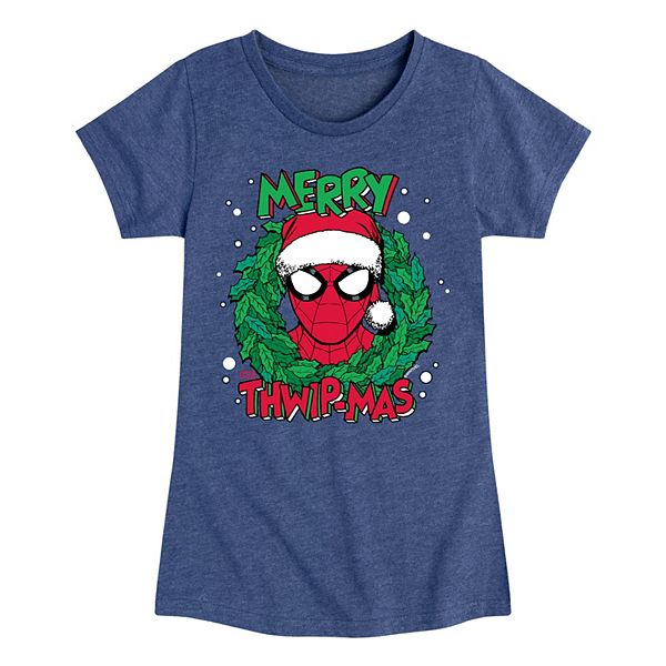 Футболка с принтом Spider-Man Merry Thwip-mas для девочек Marvel, Heather Navy
Футболка с принтом Spider-Man Merry Thwip-mas для девочек Marvel, Heather Navy