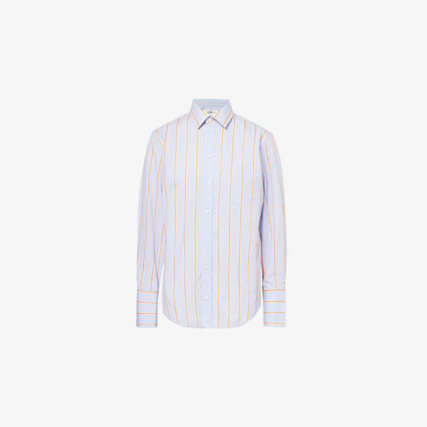 Рубашка Victoria Beckham с длинным рукавом из хлопкового поплина полосатая, оранжевый
Рубашка Victoria Beckham с длинным рукавом из хлопкового поплина полосатая, оранжевый