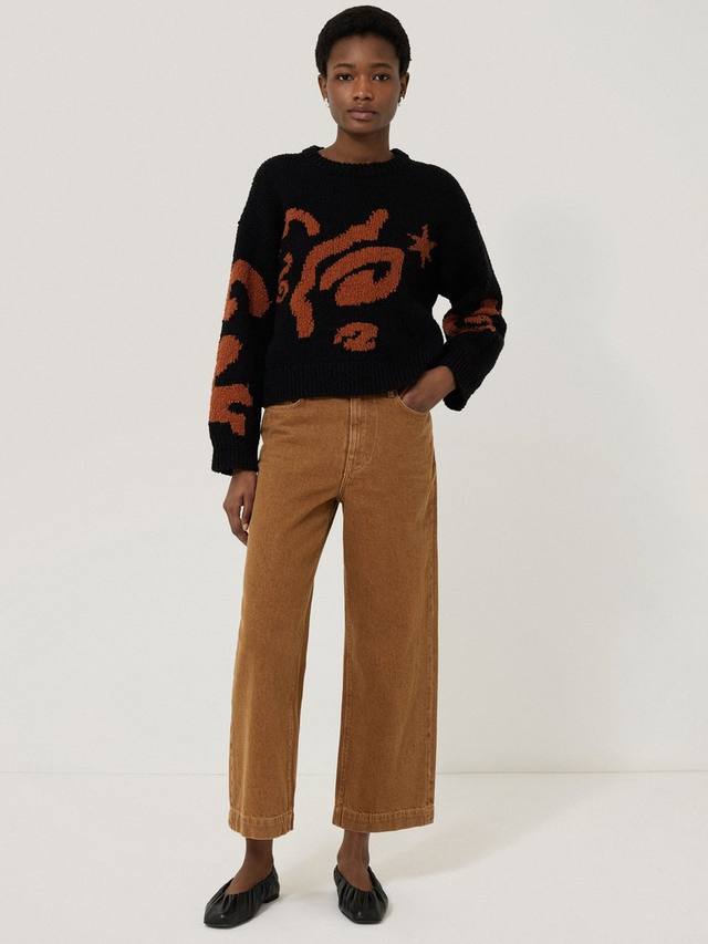 Джемпер с завитками интарсии Jigsaw, черный/разноцветный
Джемпер с завитками интарсии Jigsaw, черный/разноцветный