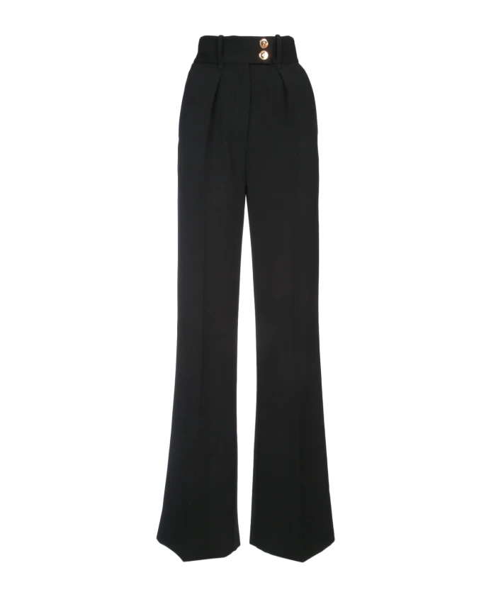 Струящиеся брюки из крепа с золотыми пуговицами. Elisabetta Franchi, черный
Струящиеся брюки из крепа с золотыми пуговицами. Elisabetta Franchi, черный