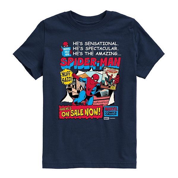 Футболка с принтом Spider-Man retro comic book cover для мальчиков 8-20 Marvel, Navy
Футболка с принтом Spider-Man retro comic book cover для мальчиков 8-20 Marvel, Navy