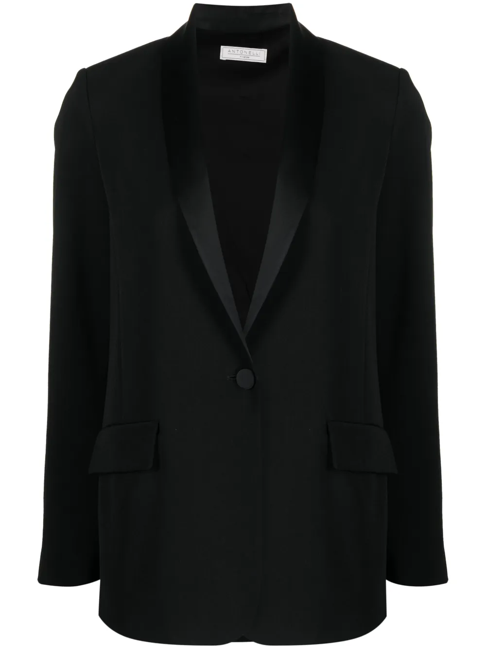 Однобортный блейзер с лацканами-шалькой Antonelli, черный
Однобортный блейзер с лацканами-шалькой Antonelli, черный