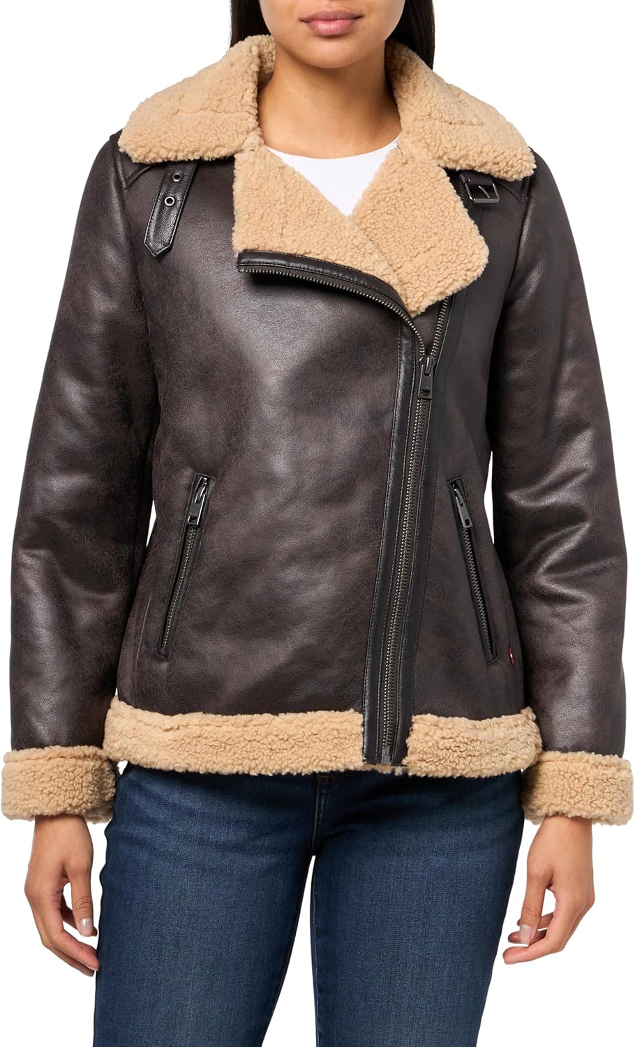 Женская байкерская куртка Levi's из искусственной овчины, Molasses
Женская байкерская куртка Levi's из искусственной овчины, Molasses