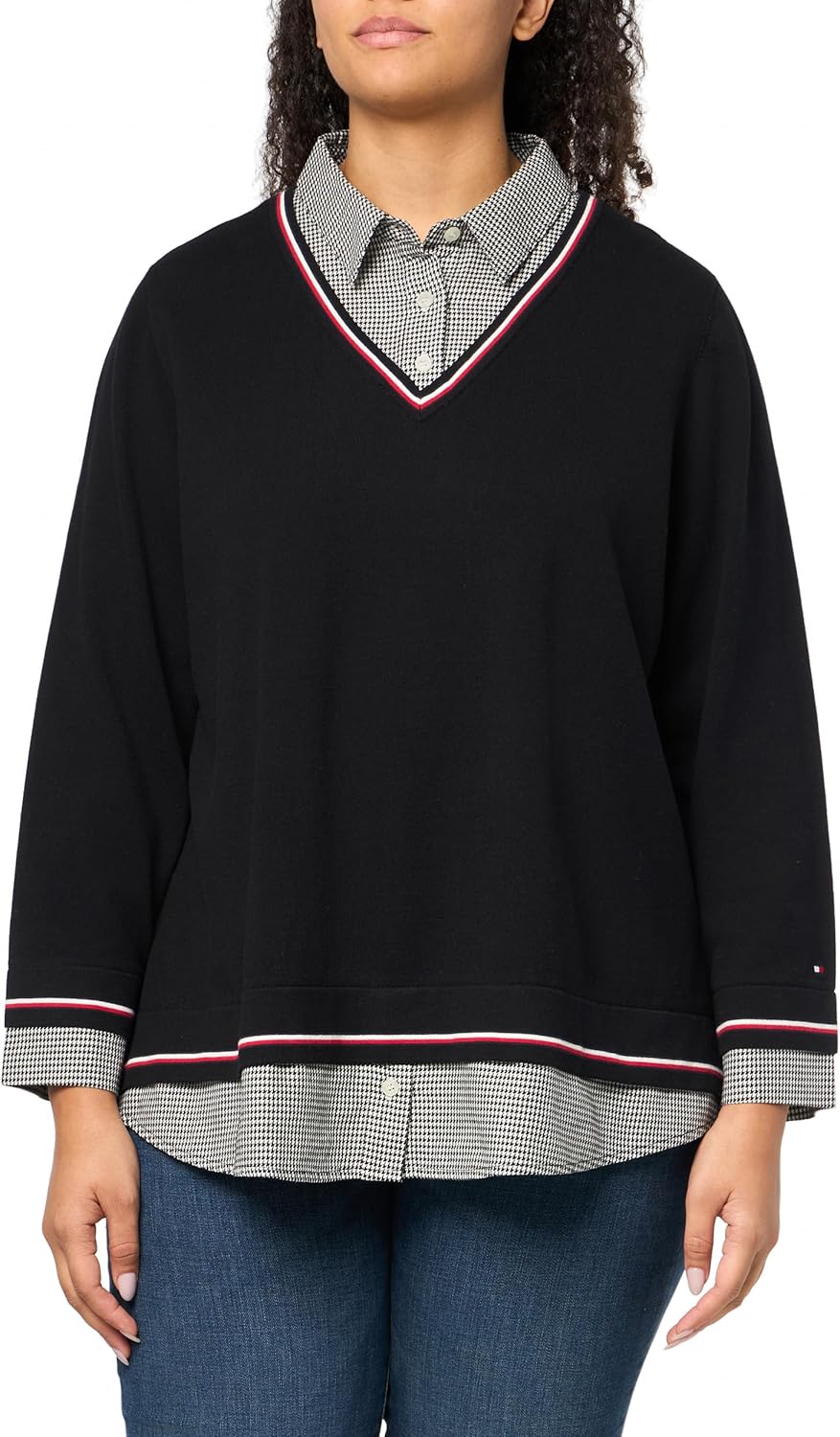 Женский клетчатый многослойный свитер Tommy Hilfiger, Black
Женский клетчатый многослойный свитер Tommy Hilfiger, Black