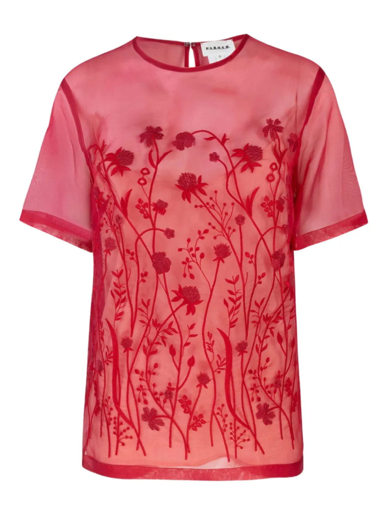 Топ с цветочной вышивкой P.A.R.O.S.H., красный 
Топ с цветочной вышивкой P.A.R.O.S.H., красный