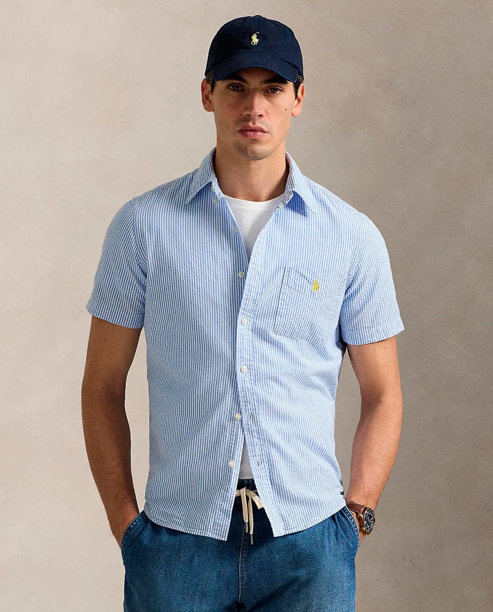 Мужская рубашка из сирсакера с короткими рукавами, стандартный крой Polo Ralph Lauren, синий
Мужская рубашка из сирсакера с короткими рукавами, стандартный крой Polo Ralph Lauren, синий