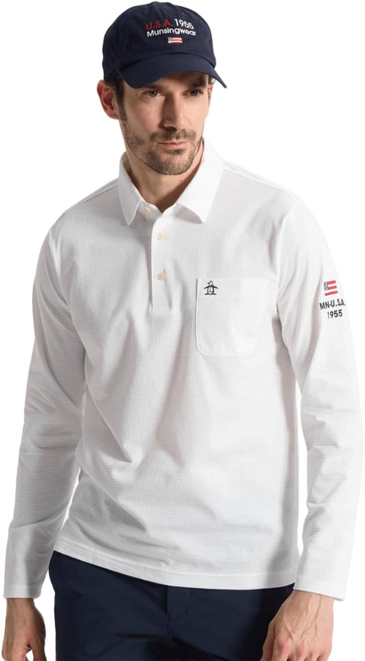 Поло с длинными рукавами и воротником в клетку «гусиная лапка» Munsingwear, белый
Поло с длинными рукавами и воротником в клетку «гусиная лапка» Munsingwear, белый