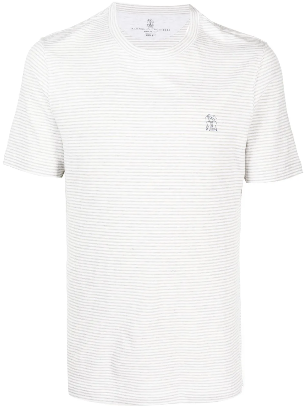 Полосатая футболка из смесового льна Brunello Cucinelli, белый
Полосатая футболка из смесового льна Brunello Cucinelli, белый