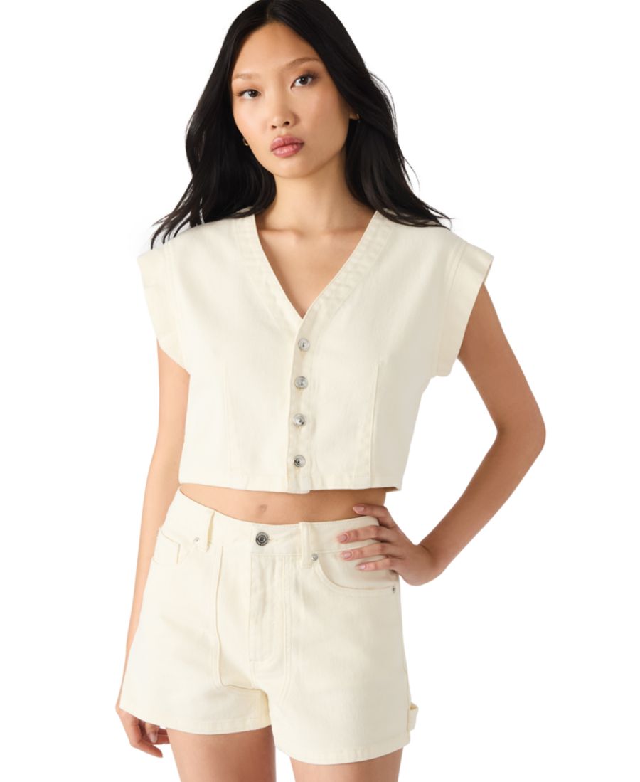 Женский укороченный топ с короткими рукавами Steve Madden, Cream
Женский укороченный топ с короткими рукавами Steve Madden, Cream