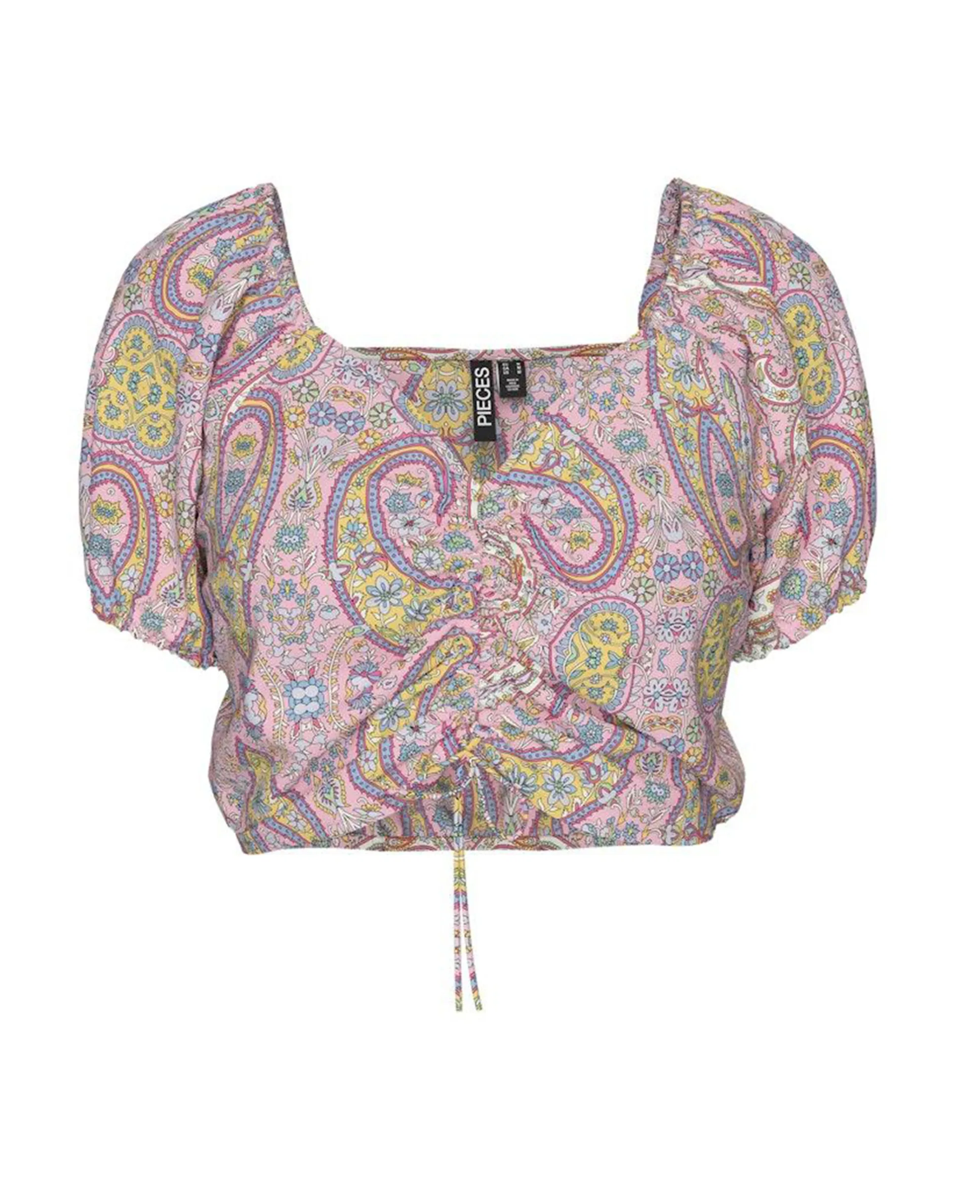 Женский топ с коротким рукавом и сборками Pieces, розовый
Женский топ с коротким рукавом и сборками Pieces, розовый