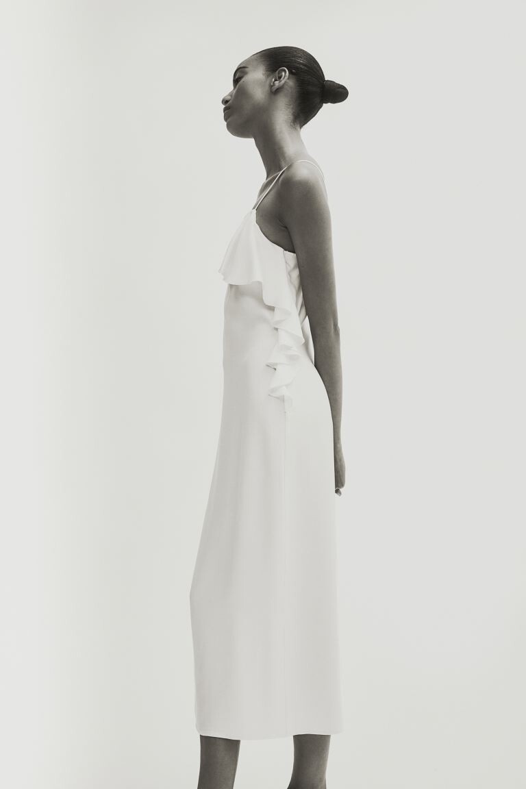 Платье-Комбинация с воланной отделкой H&M, белый
Платье-Комбинация с воланной отделкой H&M, белый