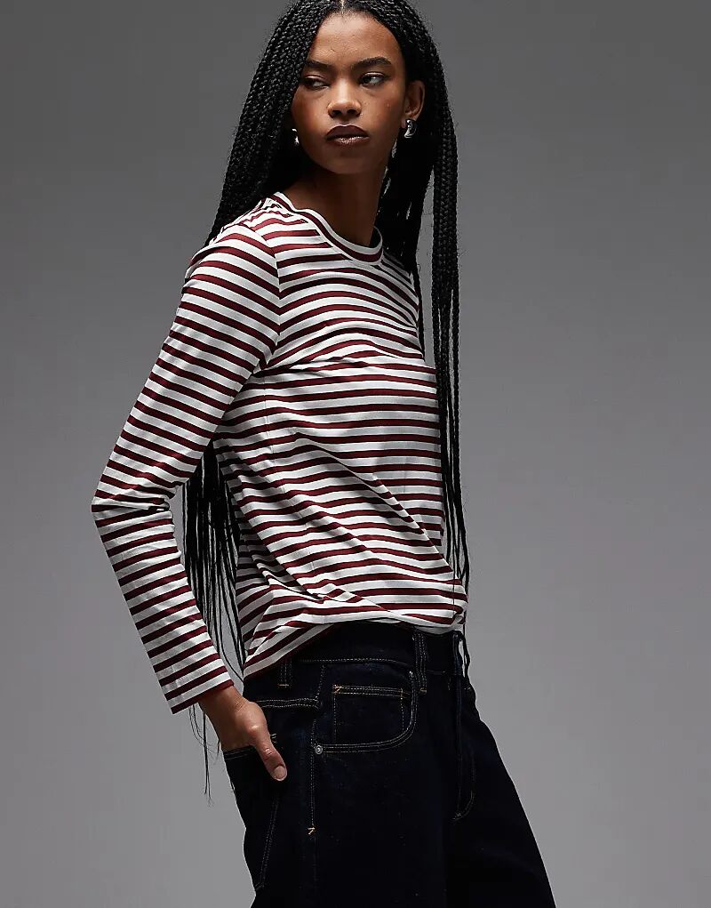Лонгслив ARKET с длинным рукавом в белую и бордовую полоску
Лонгслив ARKET с длинным рукавом в белую и бордовую полоску