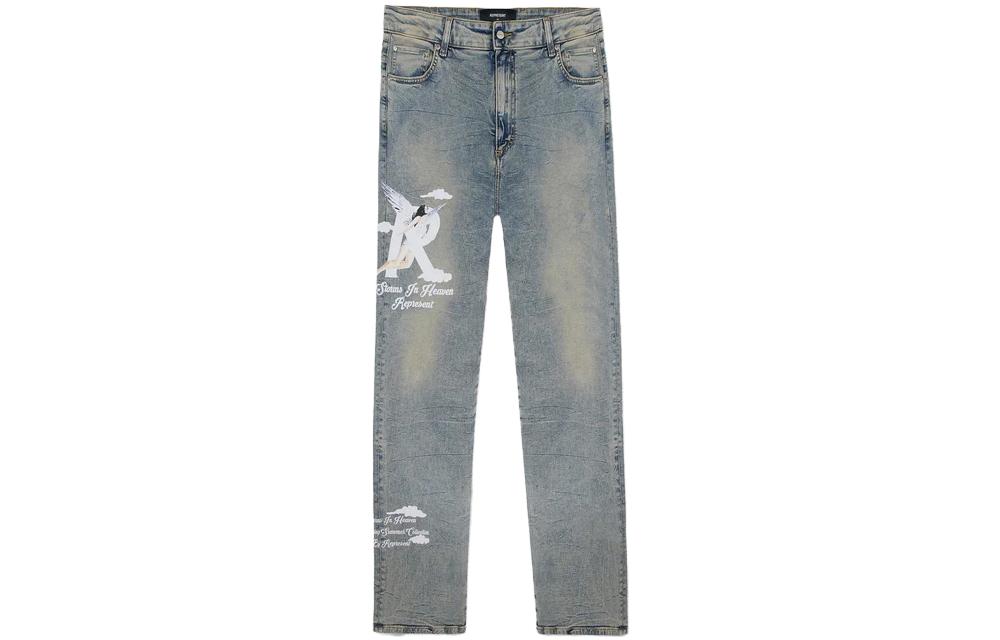 Джинсы мужские кремово-голубые REPRESENT 
Джинсы мужские кремово-голубые REPRESENT