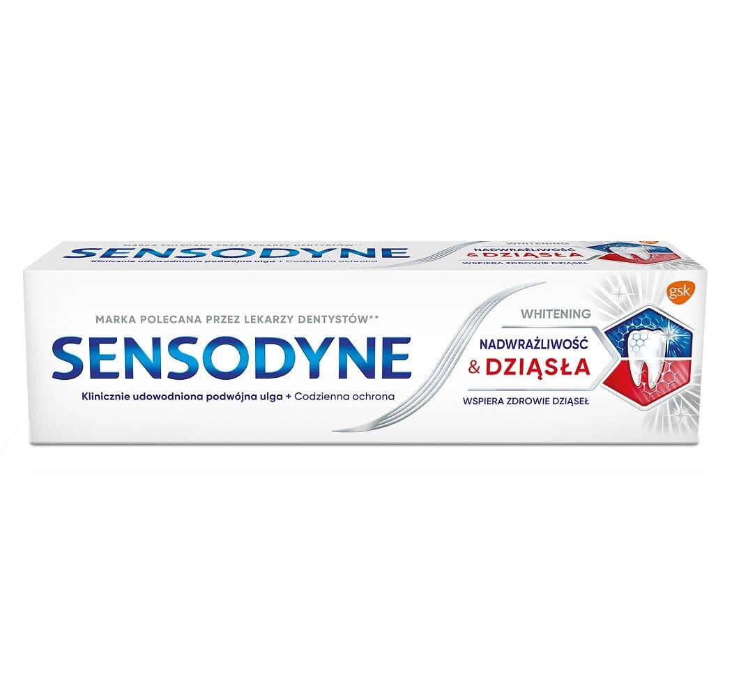 Sensodyne Nadwrażliwość i Dziąsła Whitening Зубная паста, 75 ml
Sensodyne Nadwrażliwość i Dziąsła Whitening Зубная паста, 75 ml