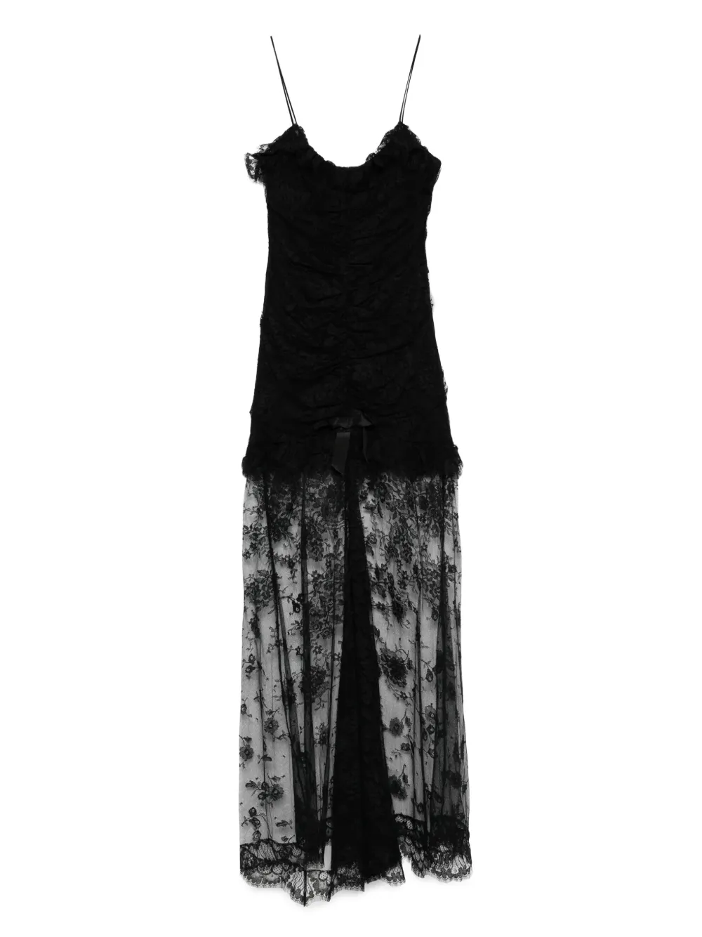 Кружевное платье со сборками Alessandra Rich, черный
Кружевное платье со сборками Alessandra Rich, черный