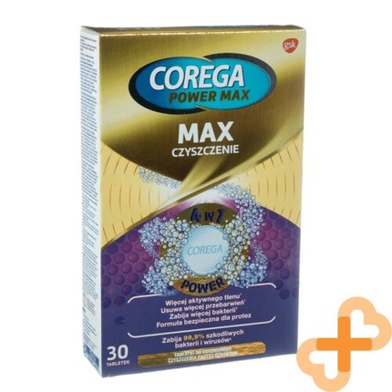 Max Clean 4 в 1 Таблетки для чистки зубных протезов Ежедневный уход 30 таблеток Corega
Max Clean 4 в 1 Таблетки для чистки зубных протезов Ежедневный уход 30 таблеток Corega