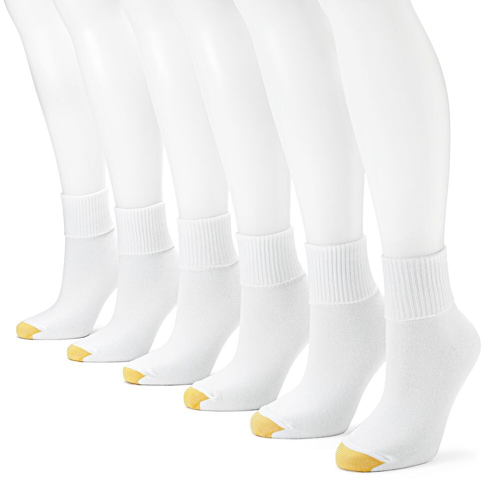 Женские носки GOLDTOE, шесть пар носков с поворотными манжетами, белый
Женские носки GOLDTOE, шесть пар носков с поворотными манжетами, белый