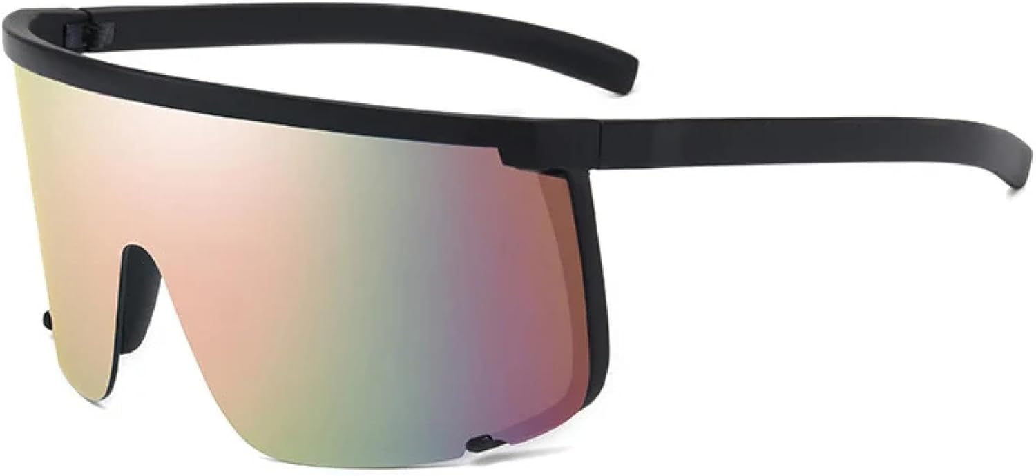 Мужские солнцезащитные очки большого размера, солнцезащитные очки-щитки в полуободковой оправе для женщин, защитные очки с защитой от УФ-излучения UV400 VVTWSSW, Black-pink Mirror
Мужские солнцезащитные очки большого размера, солнцезащитные очки-щитки в полуободковой оправе для женщин, защитные очки с защитой от УФ-излучения UV400 VVTWSSW, Black-pink Mirror