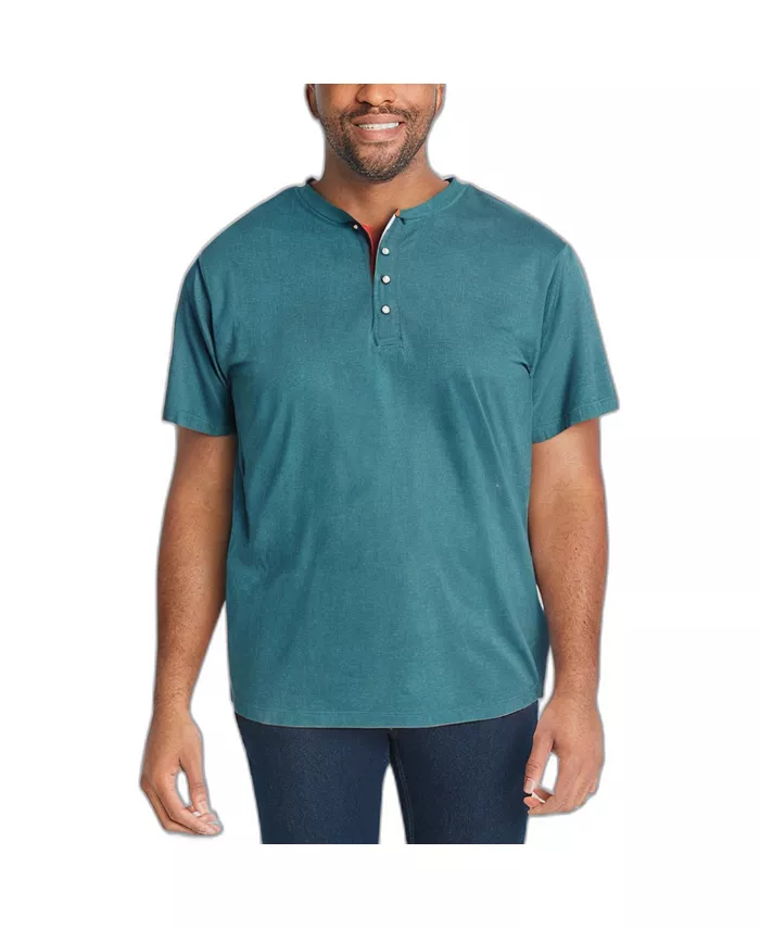 Футболка-хенли с коротким рукавом Big & Tall by KingSize Heavyweight Boulder Creek, синий 
Футболка-хенли с коротким рукавом Big & Tall by KingSize Heavyweight Boulder Creek, синий