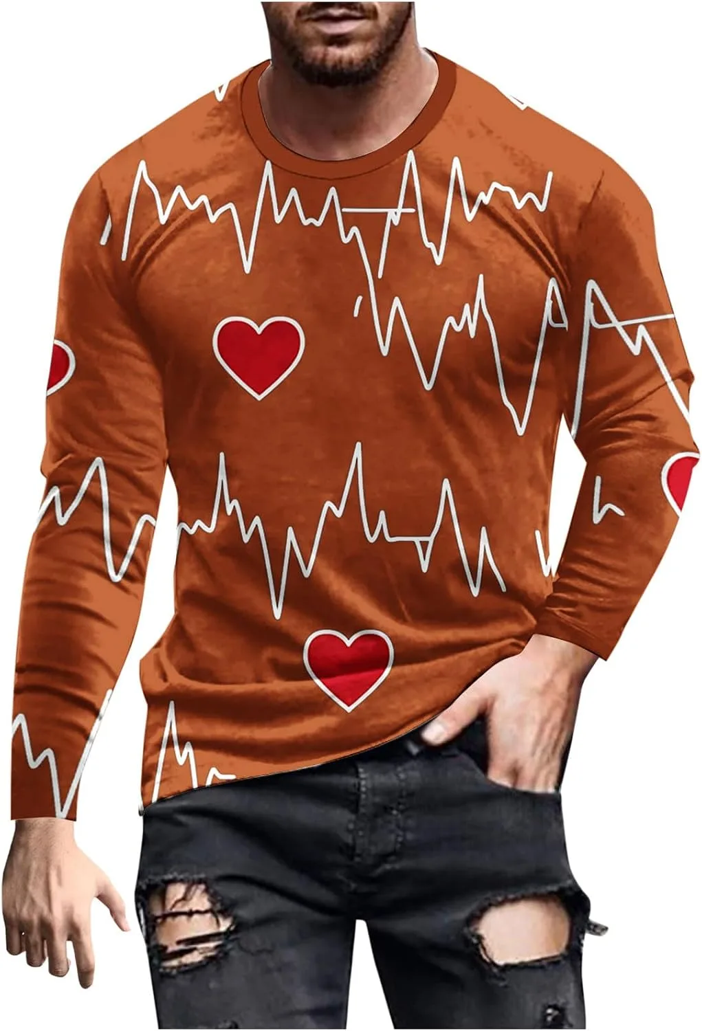 Мужская футболка с 3D-принтом в виде сердца на День святого Валентина
Мужская футболка с 3D-принтом в виде сердца на День святого Валентина