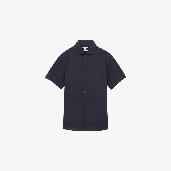 Рубашка Reiss с квадратным вырезом и короткими рукавами, синий
Рубашка Reiss с квадратным вырезом и короткими рукавами, синий