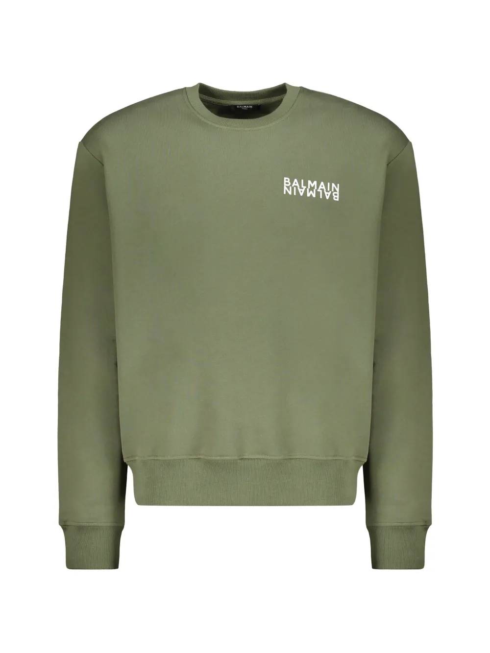 Хлопковый свитшот с логотипом Balmain, зеленый
Хлопковый свитшот с логотипом Balmain, зеленый