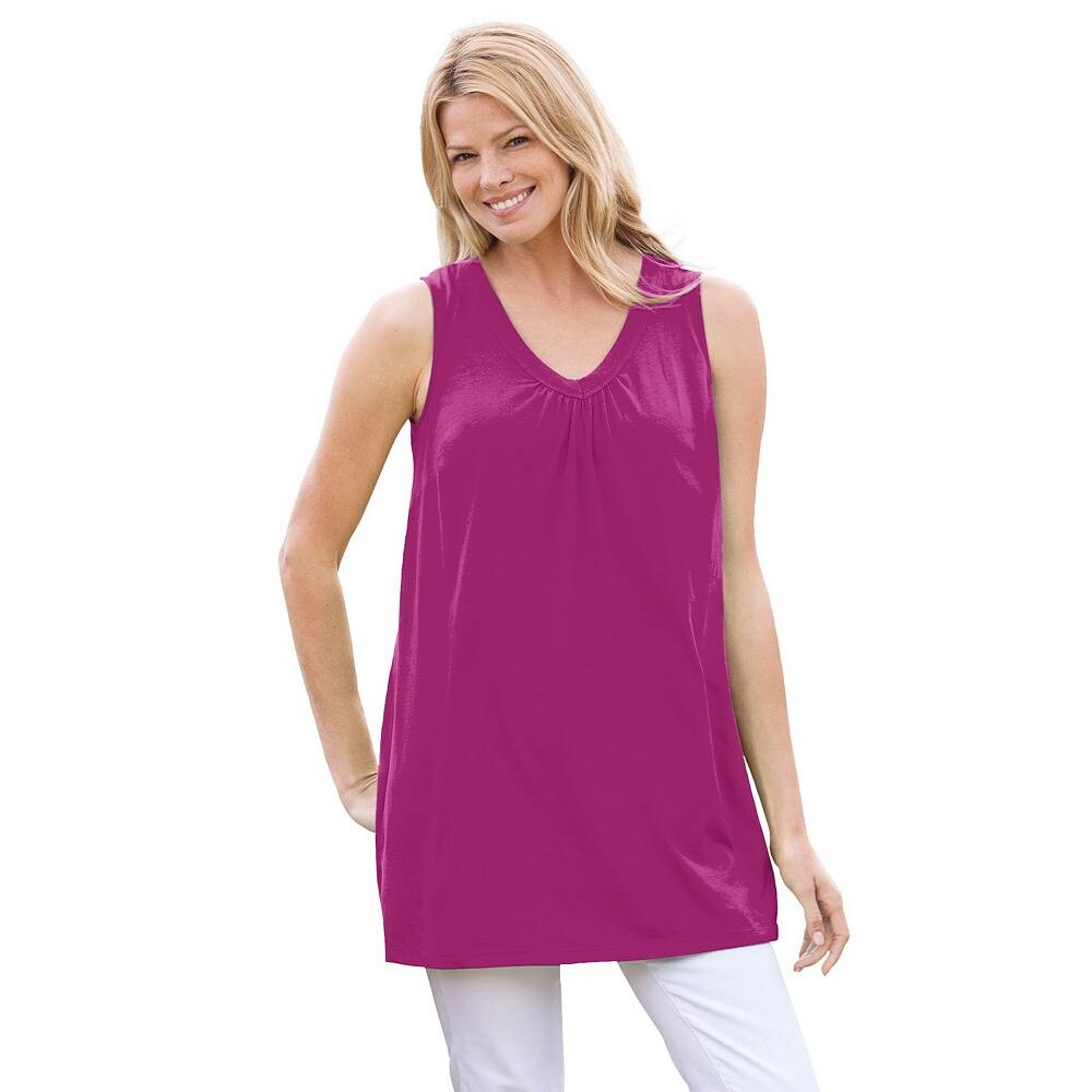 Женщина в женской идеальной тунике без рукавов с v-образным вырезом больших размеров Woman Within, цвет Raspberry
Женщина в женской идеальной тунике без рукавов с v-образным вырезом больших размеров Woman Within, цвет Raspberry