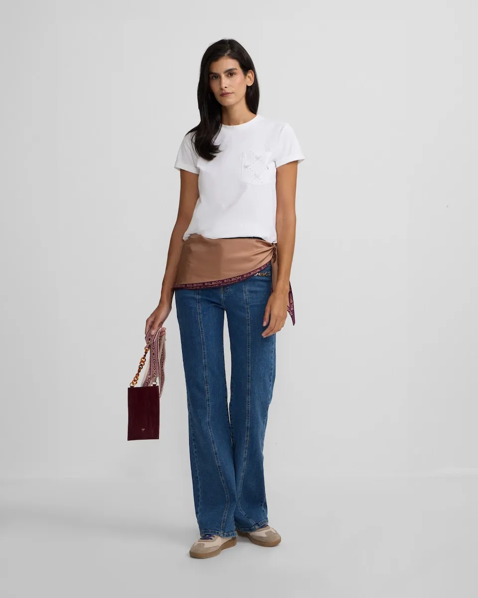 Женские прямые джинсы с пряжками Silbon, синий
Женские прямые джинсы с пряжками Silbon, синий