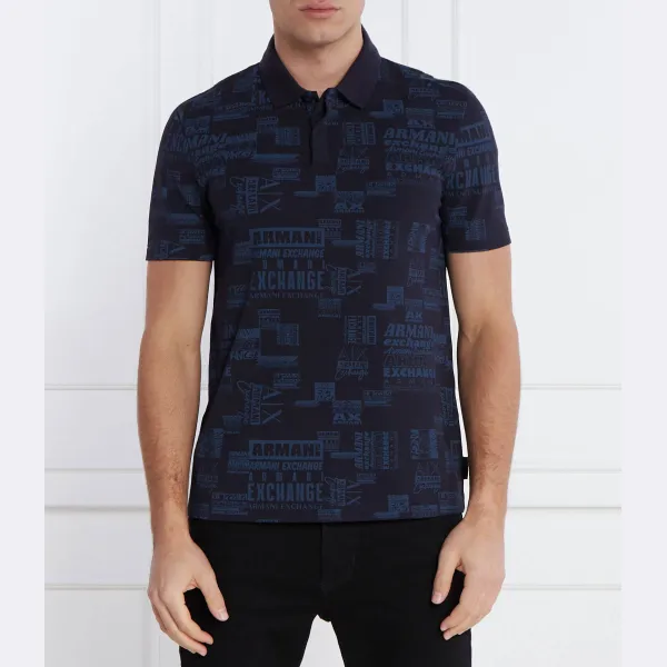 Рубашка поло стандартного кроя Armani Exchange, синий 
Рубашка поло стандартного кроя Armani Exchange, синий