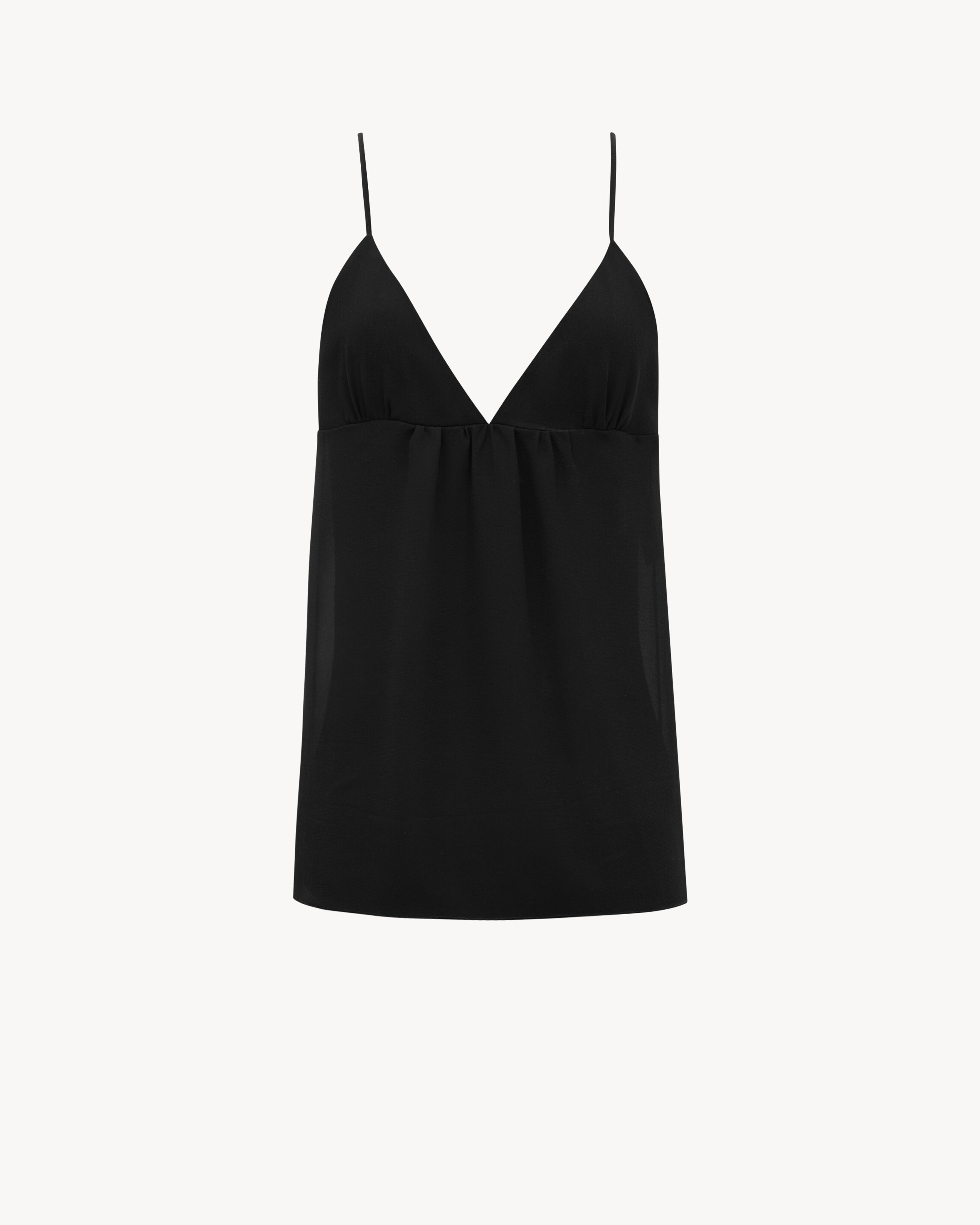 Топ из шелкового крепа-шиффон Saint Laurent, черный
Топ из шелкового крепа-шиффон Saint Laurent, черный