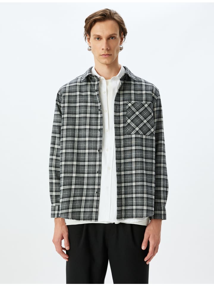 Черная клетчатая рубашка KOTON
Черная клетчатая рубашка KOTON