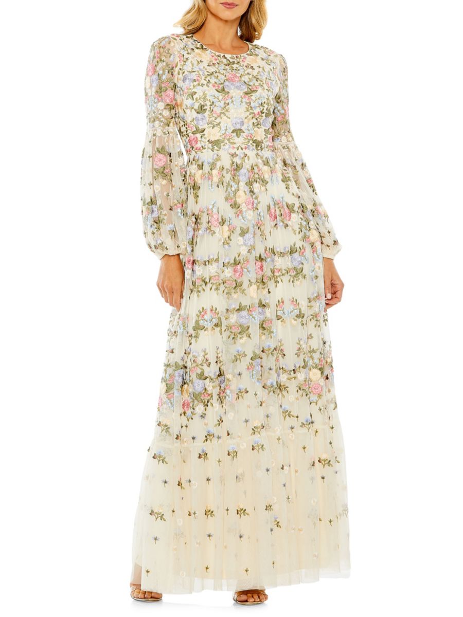 Платье А-силуэта с цветочным принтом и сеткой Mac Duggal, цвет Ivory Multi
Платье А-силуэта с цветочным принтом и сеткой Mac Duggal, цвет Ivory Multi