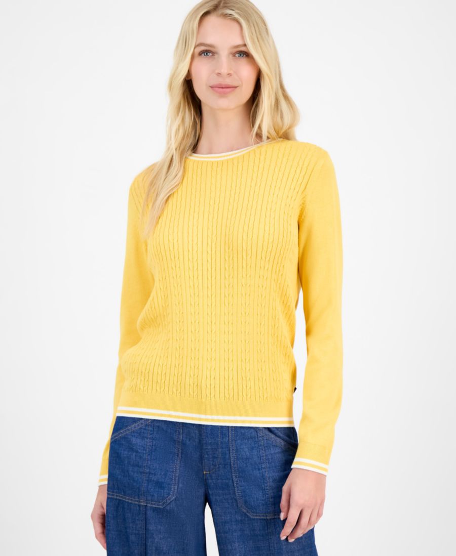 Женский хлопковый свитер крупной вязки с круглым вырезом Nautica Jeans, Deep Maize/ Ivory
Женский хлопковый свитер крупной вязки с круглым вырезом Nautica Jeans, Deep Maize/ Ivory
