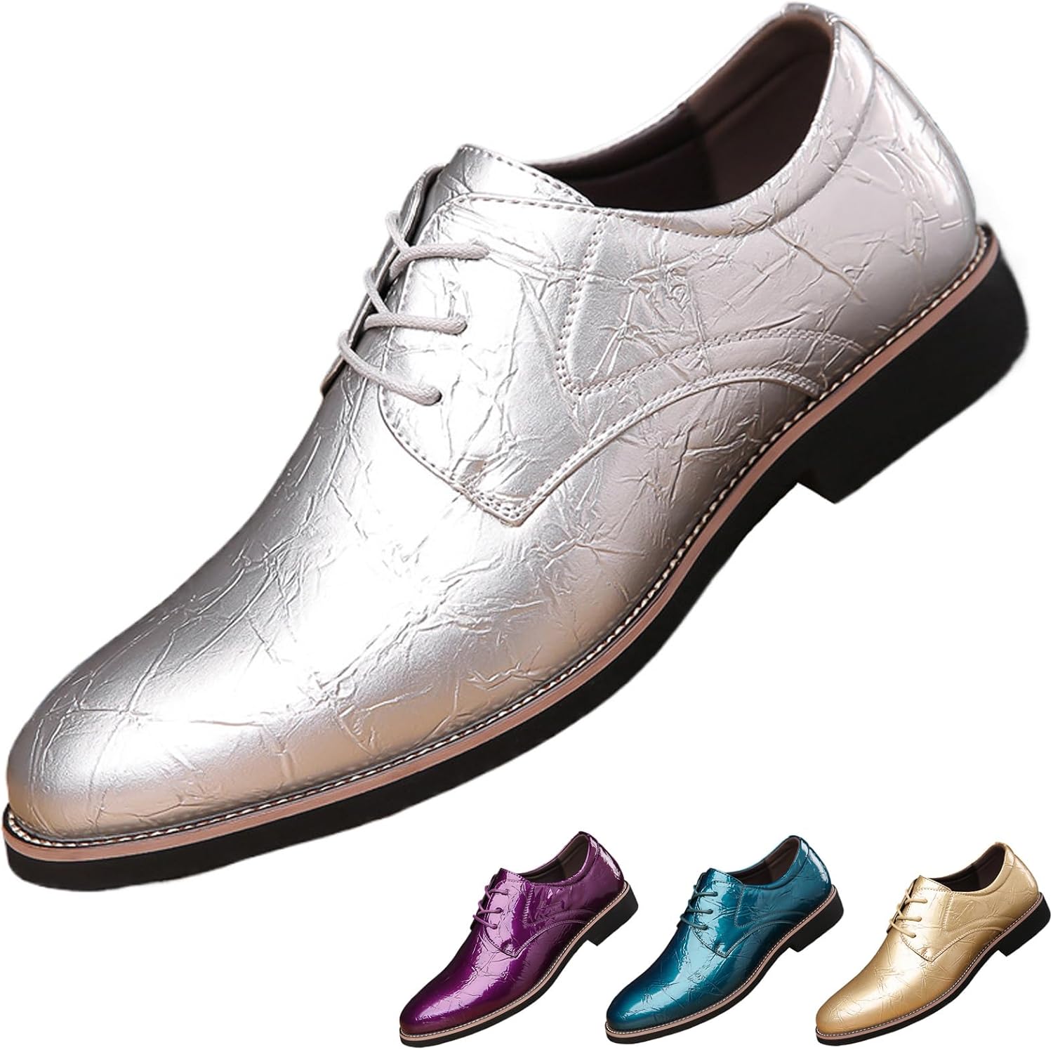 Мужские классические кожаные туфли-оксфорды на шнуровке, деловые, модные, удобные, с заостренным носком, невысоким каблуком, дерби, для свадьбы, вечеринки, выпускного или с сюртуком Wyuetra, серебро
Мужские классические кожаные туфли-оксфорды на шнуровке, деловые, модные, удобные, с заостренным носком, невысоким каблуком, дерби, для свадьбы, вечеринки, выпускного или с сюртуком Wyuetra, серебро