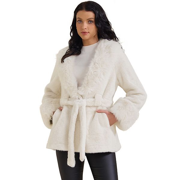 Женская куртка из искусственного меха с воротником-шалью, теплая и пушистая, с карманами Inspire Chic, White
Женская куртка из искусственного меха с воротником-шалью, теплая и пушистая, с карманами Inspire Chic, White