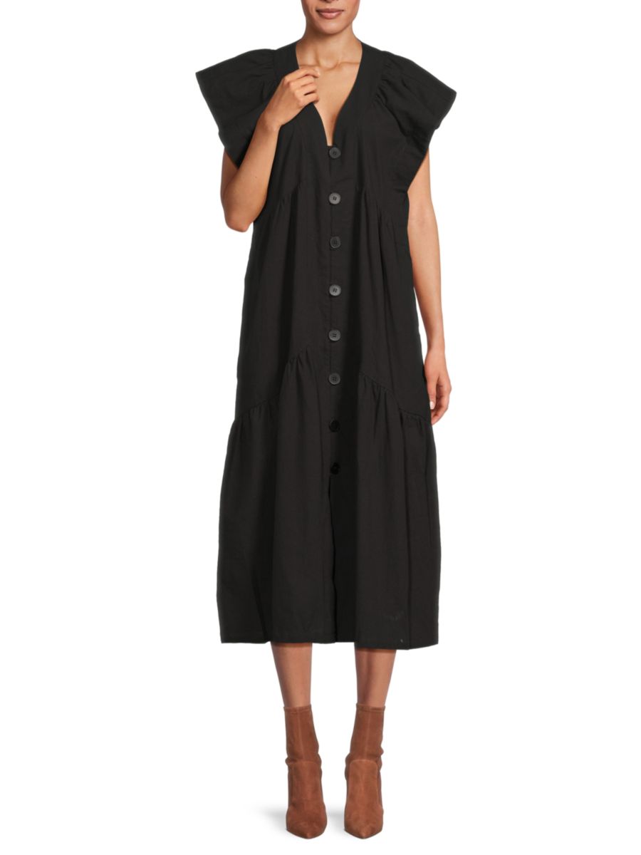 Платье-миди из хлопка Bea на пуговицах Area Stars, черный
Платье-миди из хлопка Bea на пуговицах Area Stars, черный