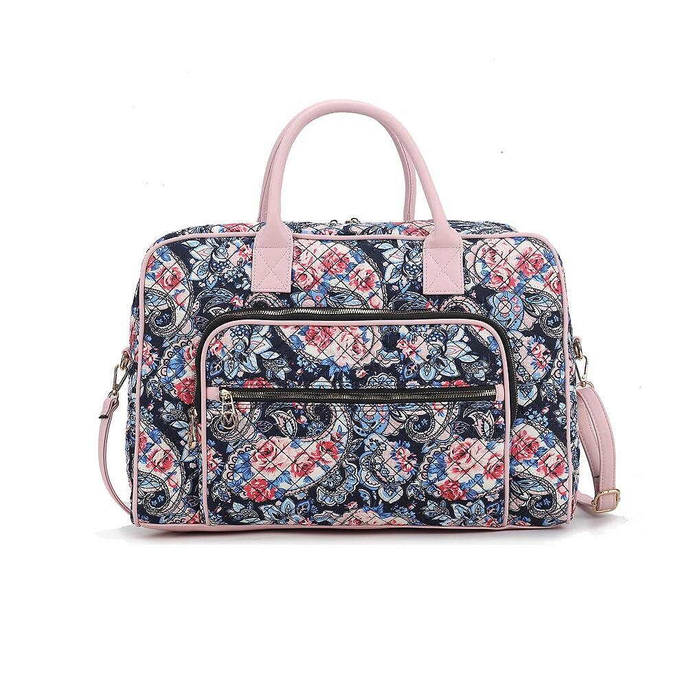 Коллекция Mkf Женская стеганая хлопковая дорожная сумка с ботаническим узором Jayla от Mia K MKF Collection, синий 
Коллекция Mkf Женская стеганая хлопковая дорожная сумка с ботаническим узором Jayla от Mia K MKF Collection, синий